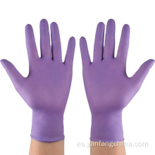 Guantes de nitrilo de laboratorio sin polvo púrpura